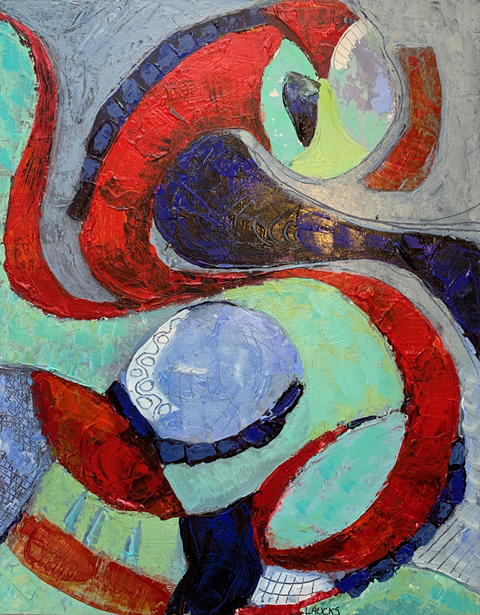 second of the Strangers series of paintings by Mary Laucks